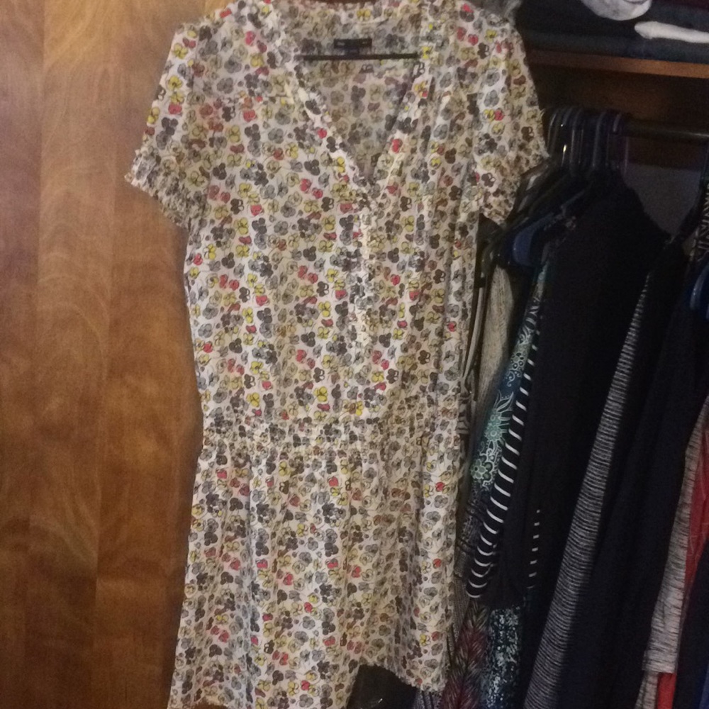 GAP cinch waist floral patterned dress